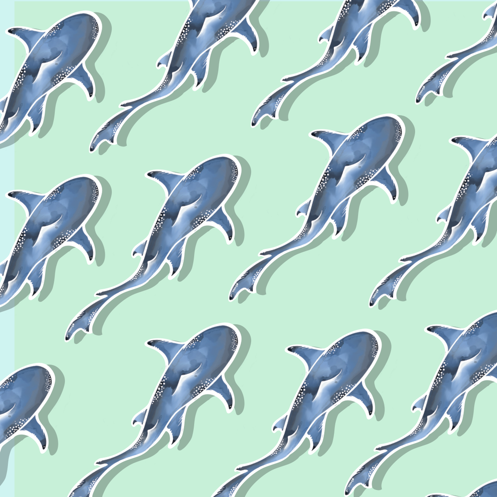 Trevena & Co Thresher Shark Watercolour Vinyl Sticker in Single