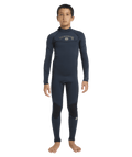 Billabong Boys 8-16 3/2 mm Absolute Back Zip Flatlock Steamer Wetsuit in Navy