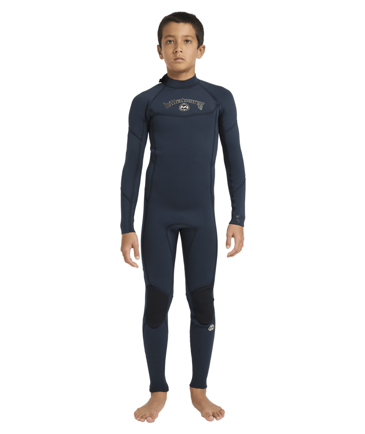 Billabong Boys 8-16 3/2 mm Absolute Back Zip Flatlock Steamer Wetsuit in Navy