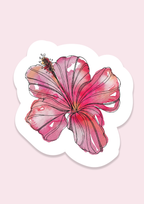 Trevena & Co Hibiscus Flower Watercolour Vinyl Sticker in Single