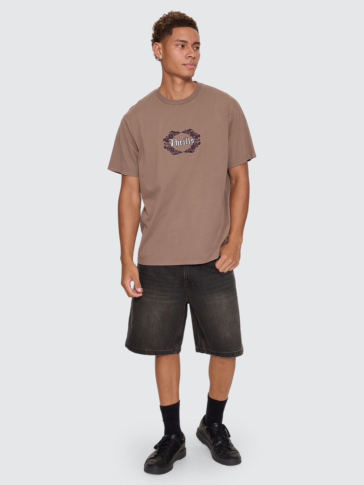 Thrills Co Wreath Of Desire Embro Merch Tee - Falcon in Falcon