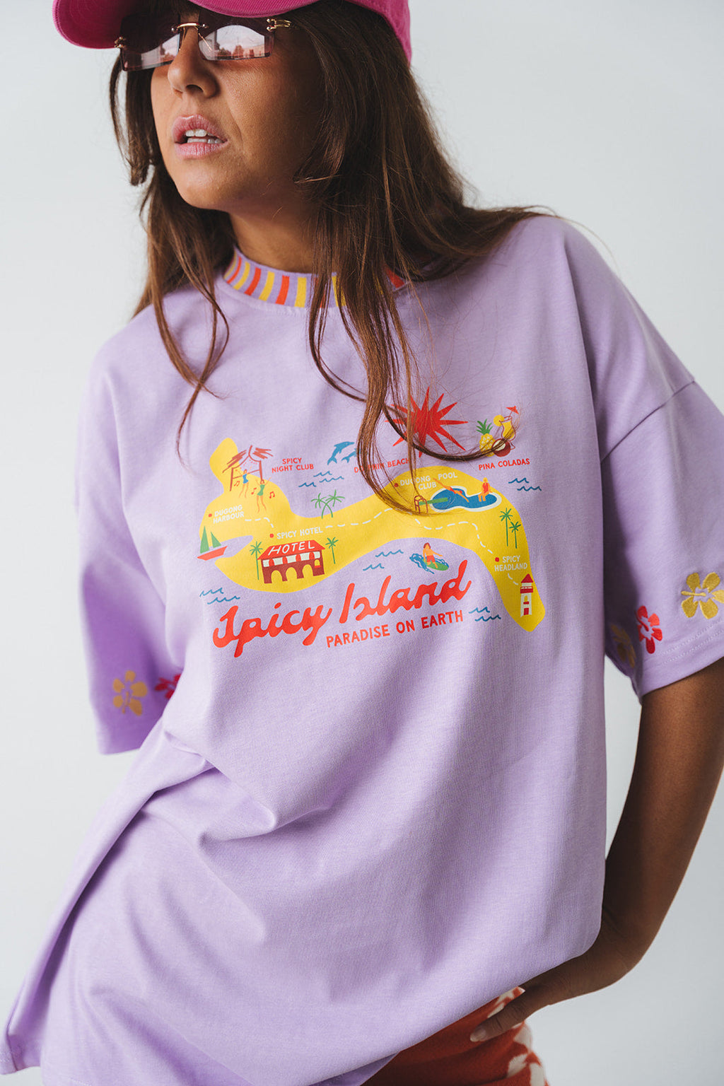 Spicy Dugong Spicy Island Tee in PURPLE in Single