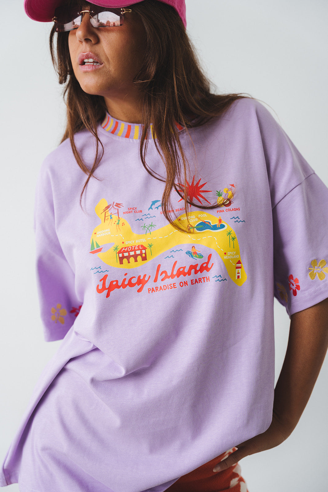 Spicy Dugong Spicy Island Tee in PURPLE in Single