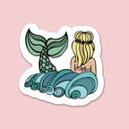 Mermaid Illustration Vinyl Sticker