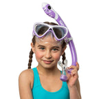 Cressi Pegaso + Iguana Dry Jr MS Set in Lilac/White