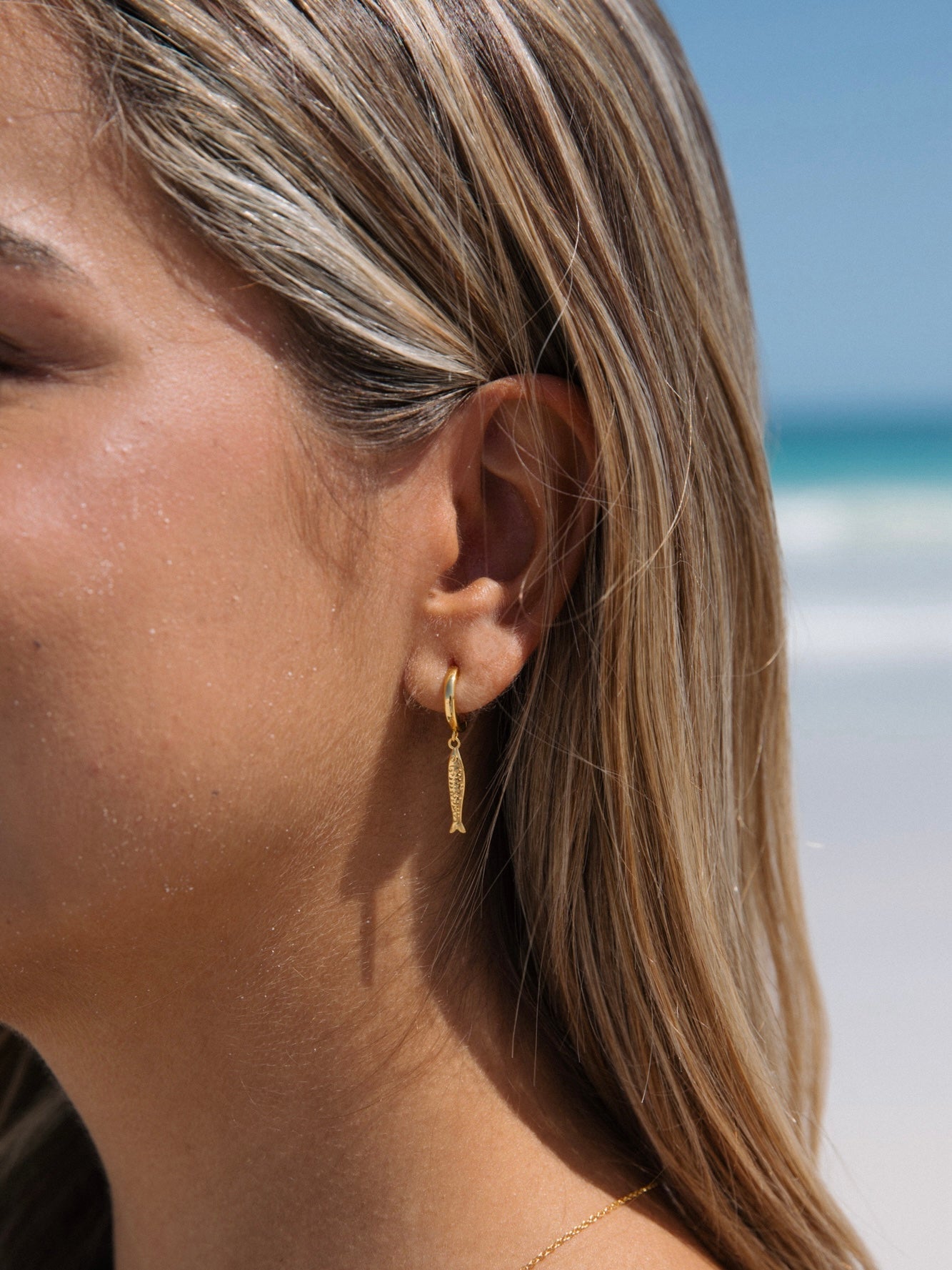 Malakai The Label Sardine Hoops in 18k Gold in Default Title