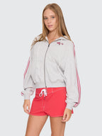 Thrills Co Tournament Of Roses Zip Hood Fleece - Snow Marle in Snow Marle