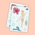 Trevena & Co Tropical Surfer Sticker Sheet in Single