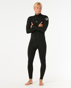 Rip Curl Mens Dawn Patrol 3/2 Chest Zip Wetsuit in Black