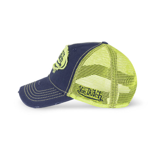 Von Dutch Twill Trucker Snapback Navy-Lime in Navy-lime