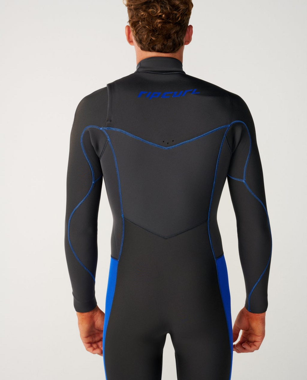 Rip Curl Mens Dawn Patrol 3/2 Chest Zip Wetsuit in Grey/Blue