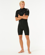 Rip Curl Mens Dawn Patrol 2/2 Chest Zip Springsuit in Black