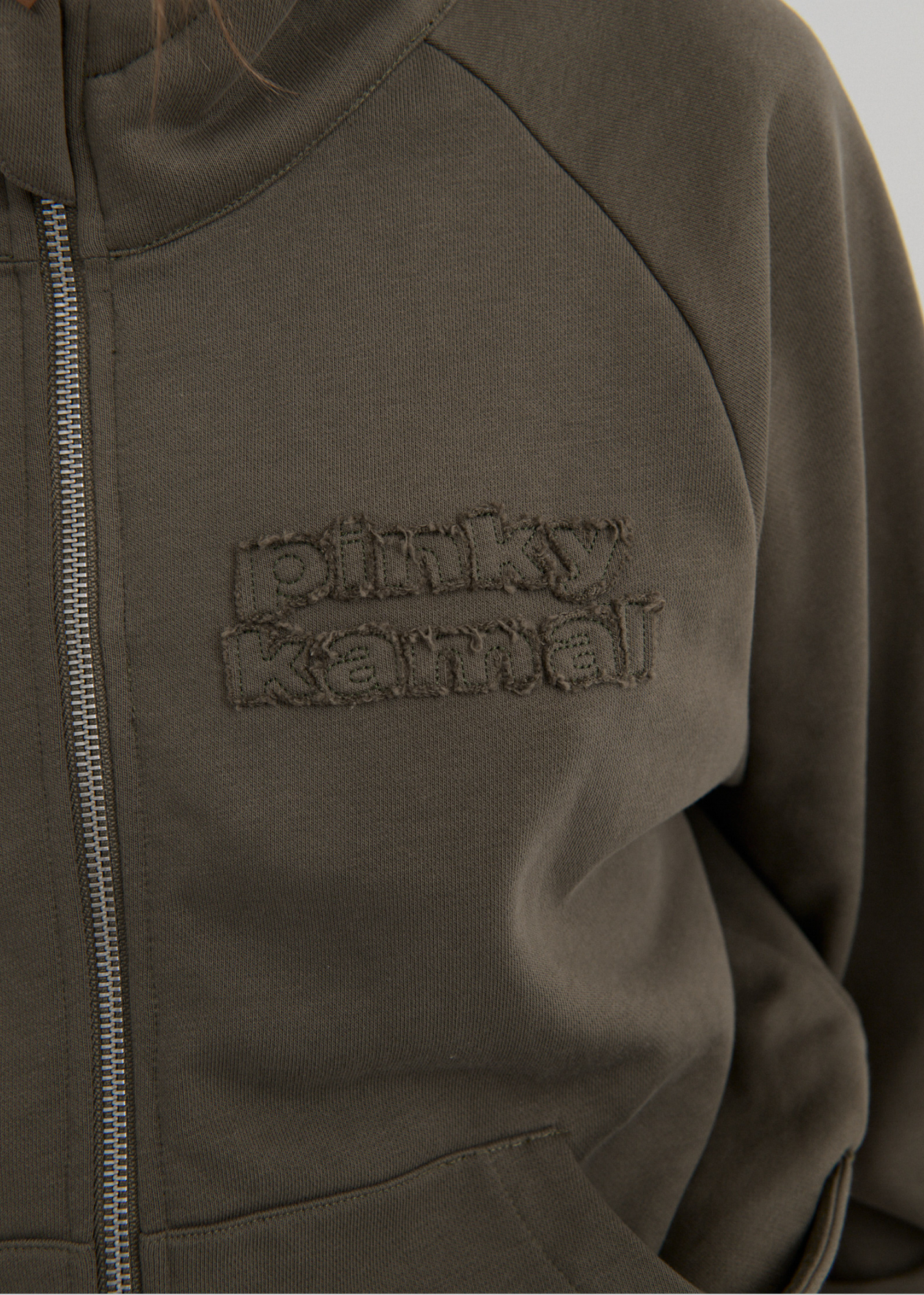 Pinky & Kamal Cropped Zipper Hoodie