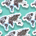 World Map Mandala Watercolour Vinyl Sticker