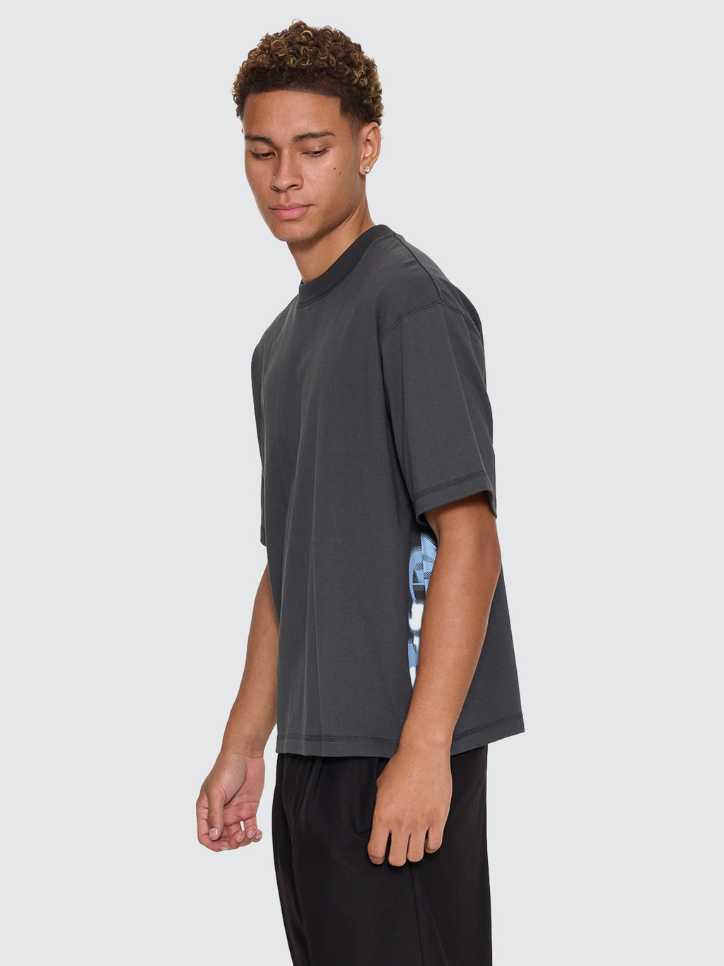 Thrills Co Stars Aligned Oversize Box Crop Tee - Carbon in Carbon