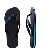 Havaianas Rubber Logo Black/Blue in Black/Blue