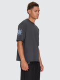 Thrills Co Stars Aligned Oversize Box Crop Tee - Carbon in Carbon