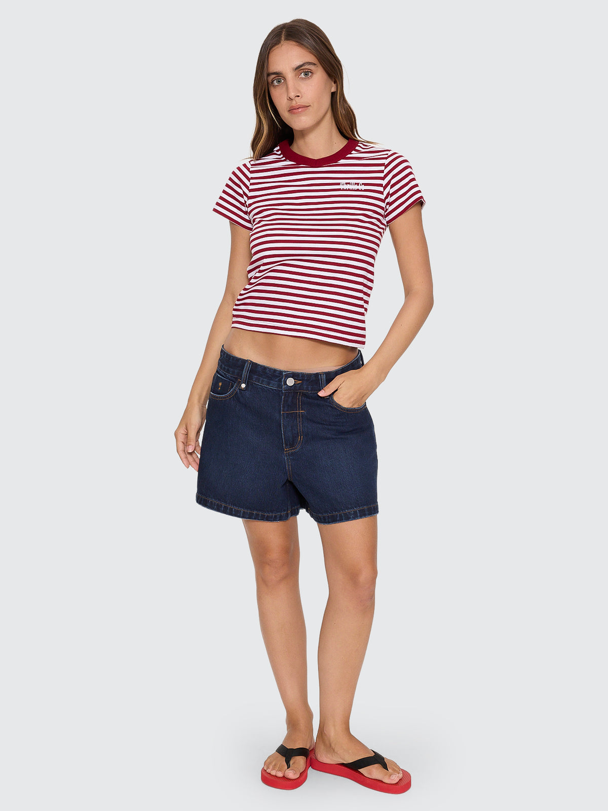 Thrills Co Primitive Stripe Boy Tee - Sour Cherry Stripe in Sour Cherry Stripe