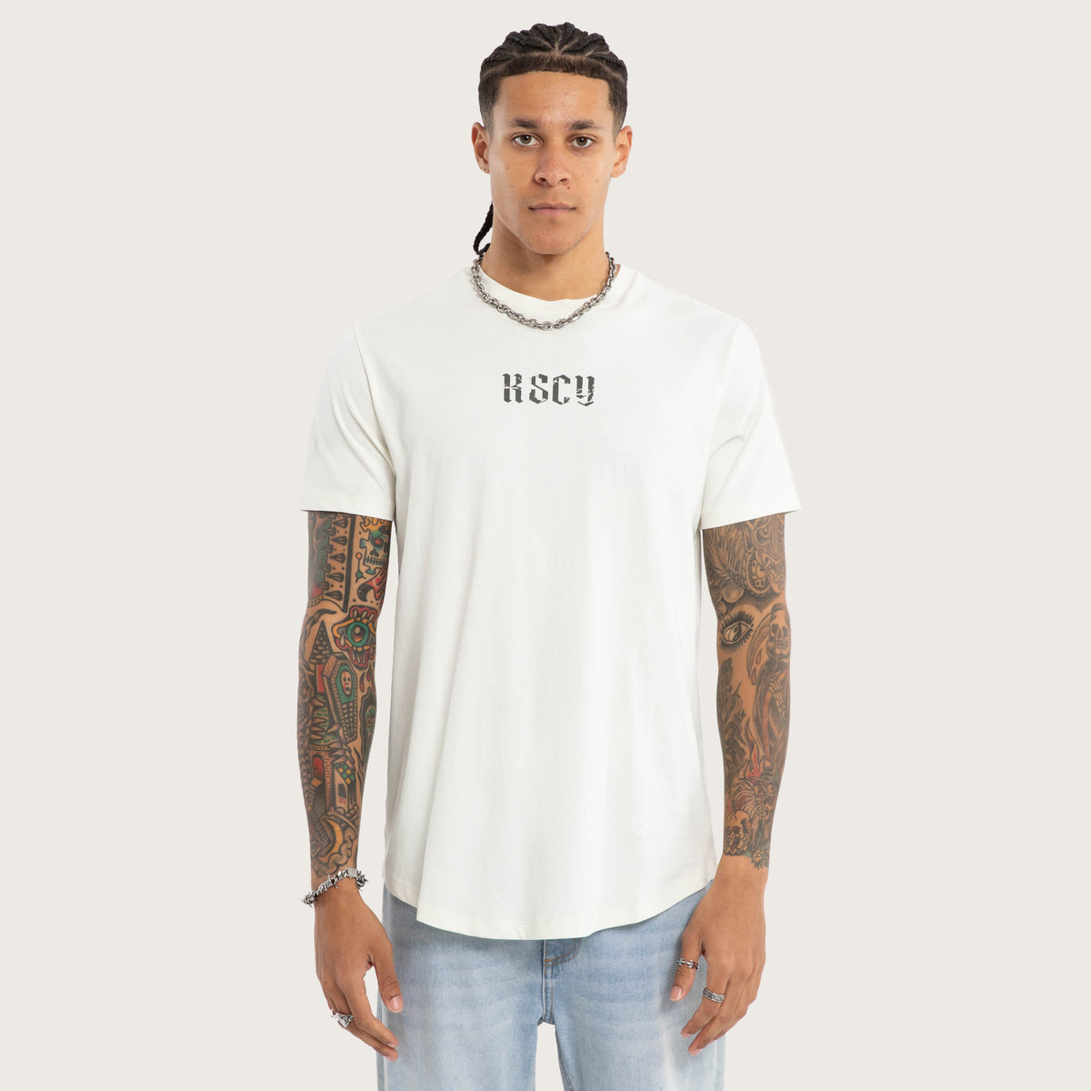 Kiss Chacey Citadel Dual Curved Tee in Lily White