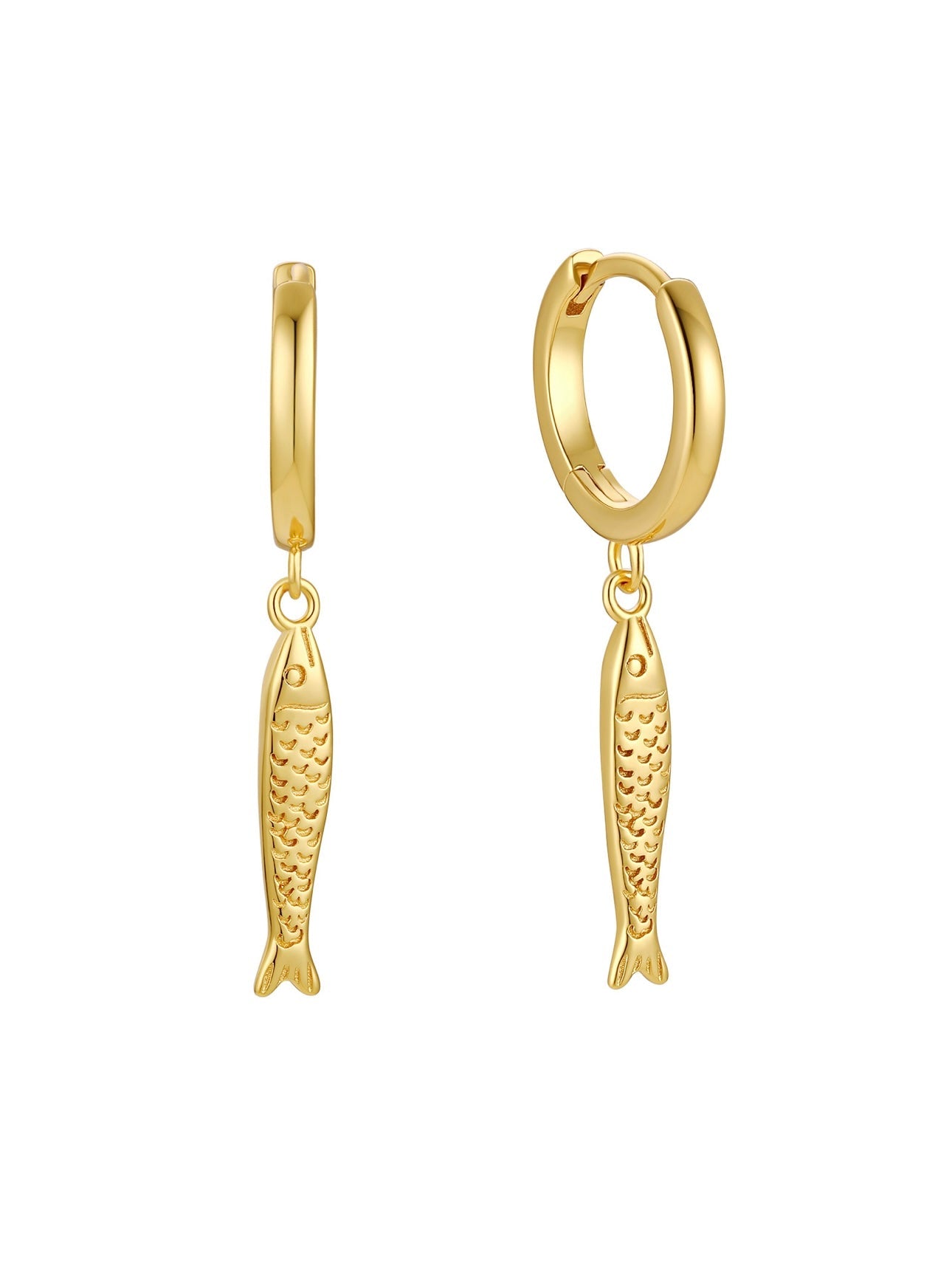 Malakai The Label Sardine Hoops in 18k Gold in Default Title