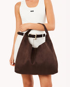Billini REMI SHOULDER BAG in DARK CACAO SUEDE