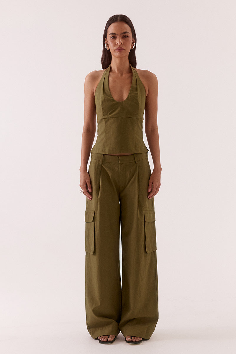 Sovere SABINE CARGO PANTS - KHAKI in KHAKI