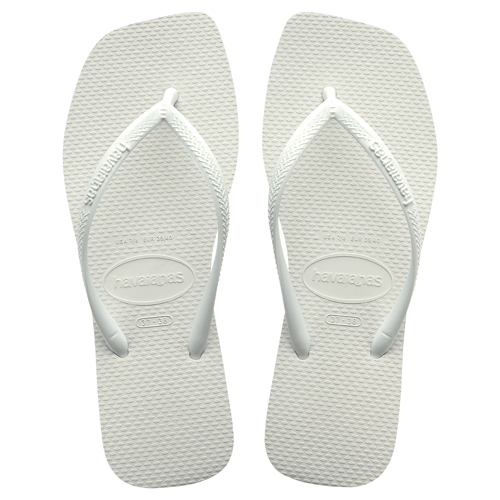 Havaianas Slim Square Solid White in Solid White