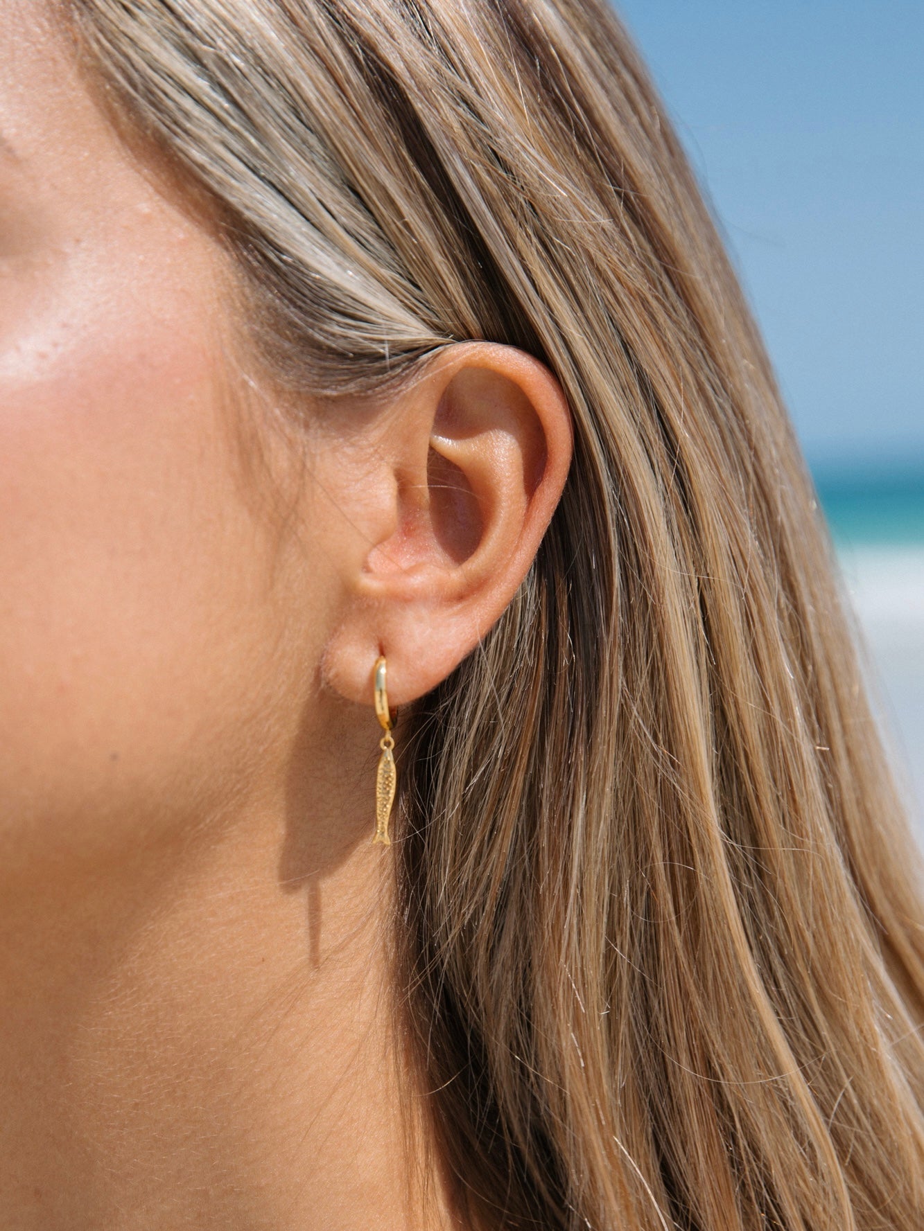 Malakai The Label Sardine Hoops in 18k Gold in Default Title