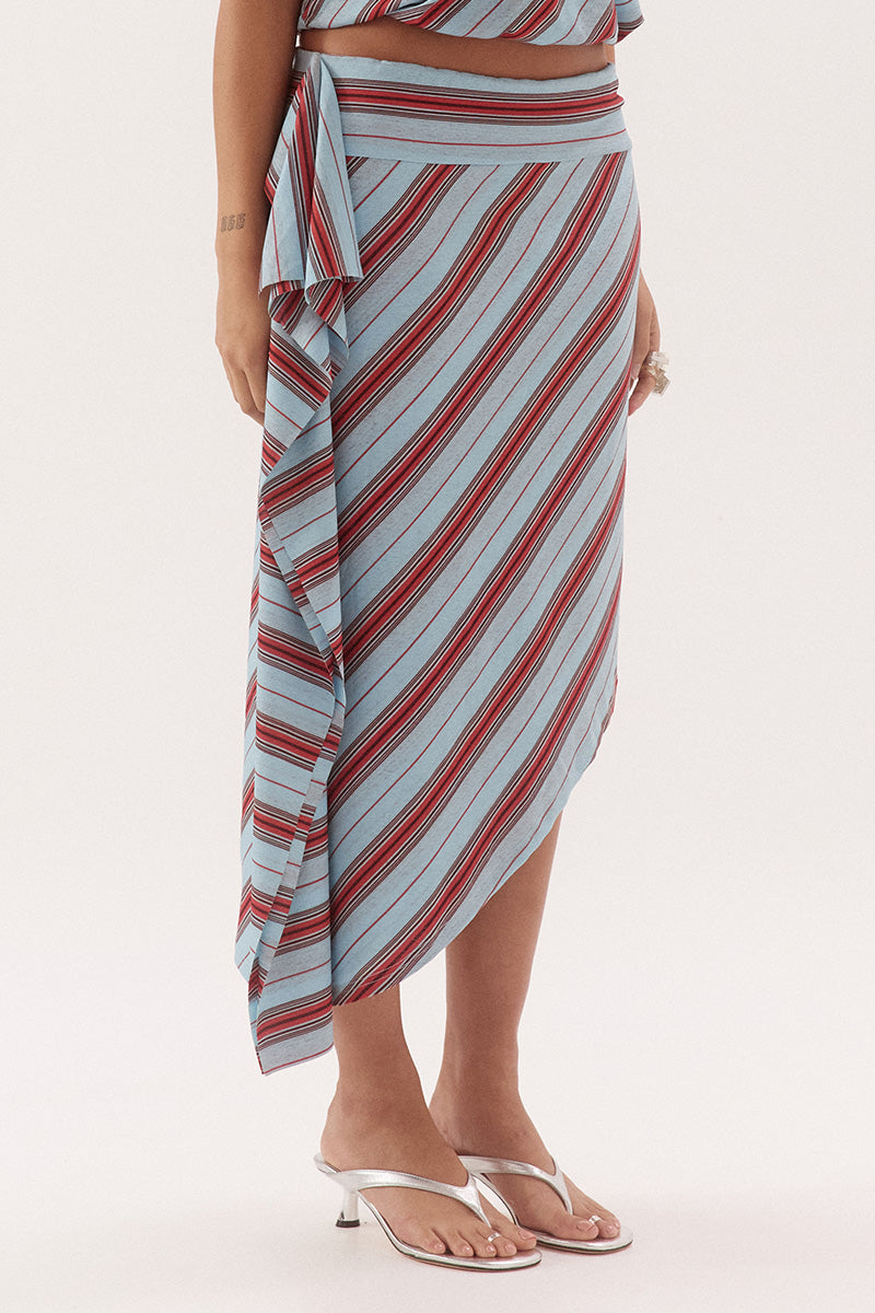 Sovere ZUMI STRIPE SKIRT - ZUMI STRIPE BLUE in Zumi Stripe Blue