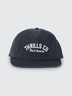 Thrills Co Hard Knocks College 5 Panel Cap - Black in Black