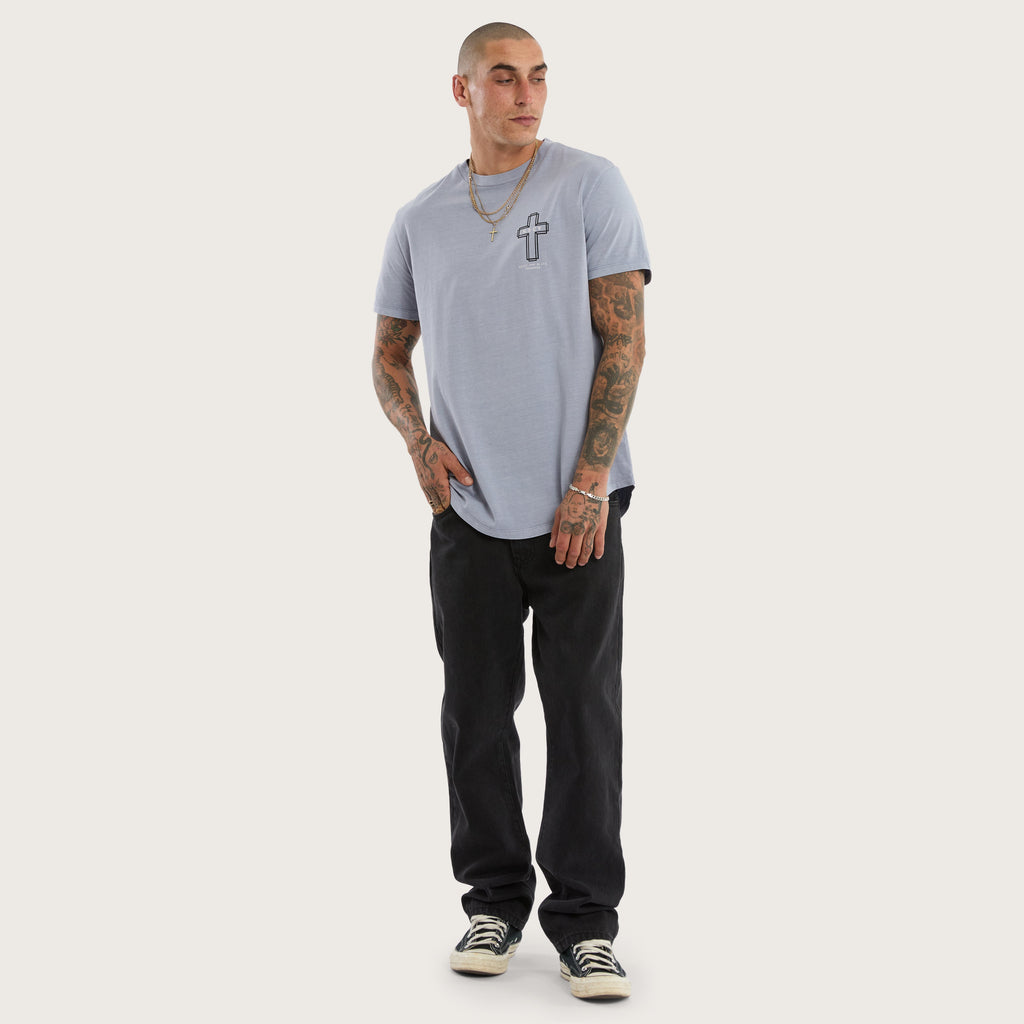 Kiss Chacey Sanctus Dual Curved Tee in Pigment Lavender