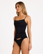 Billabong Womens Sol Searcher Lara Tankini Bikini Top in Black Pebble