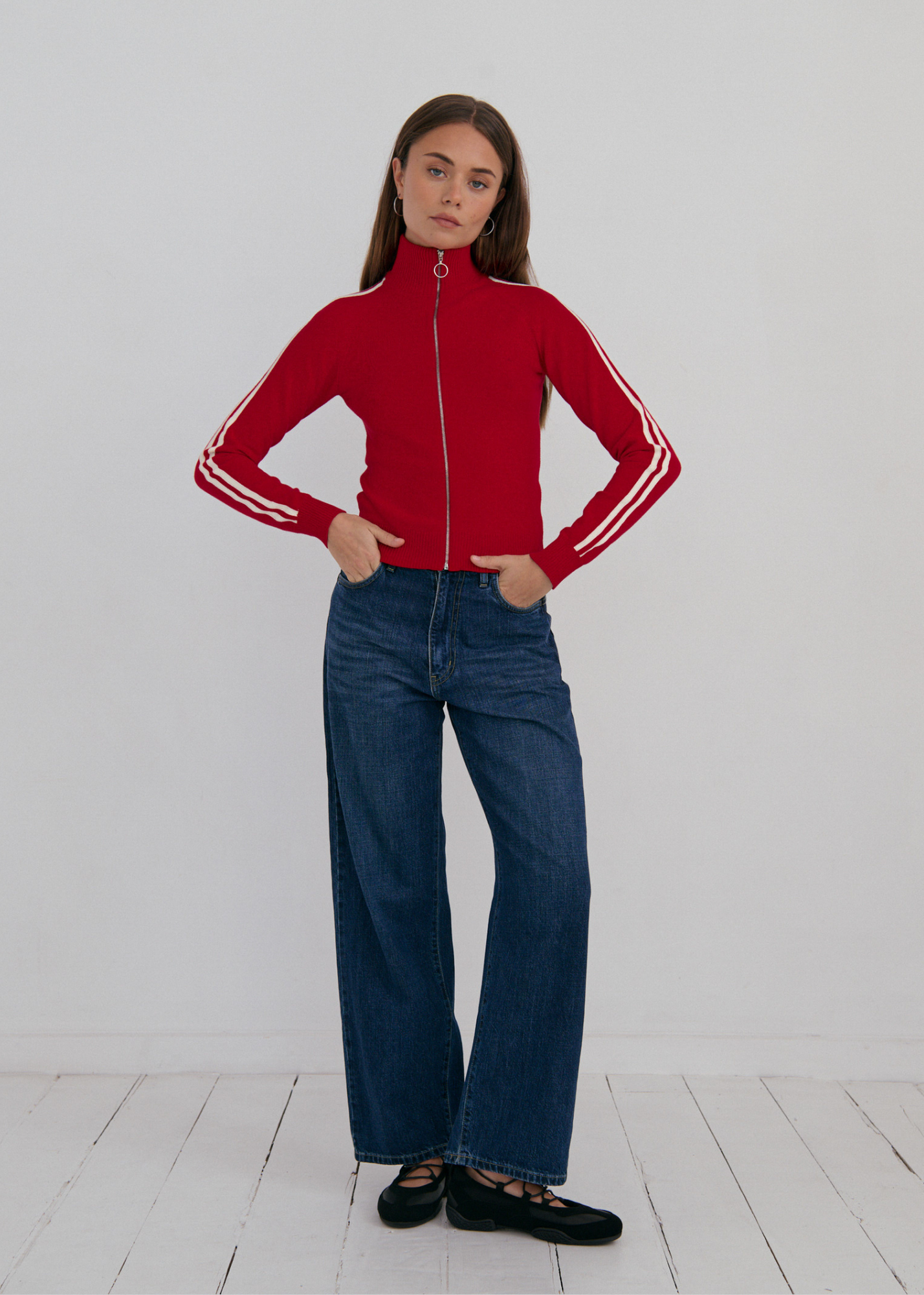 Pinky & Kamal Striped Knit Bomber