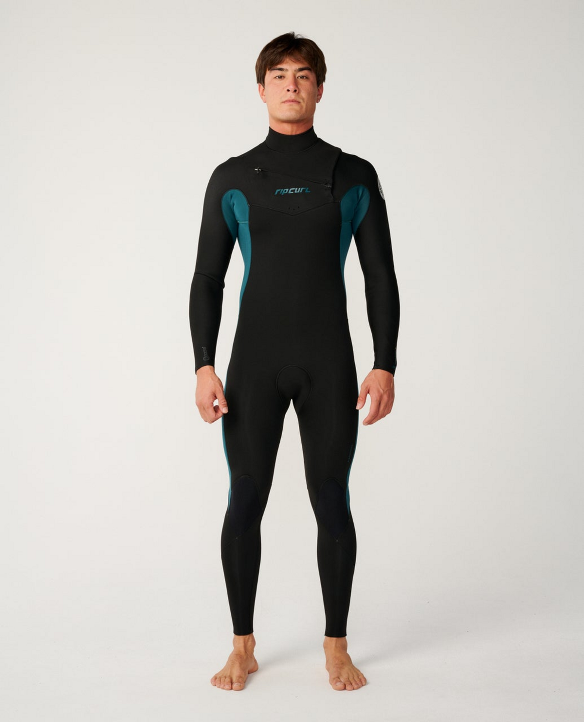 Rip Curl Mens Dawn Patrol 3/2 Chest Zip Wetsuit in Green
