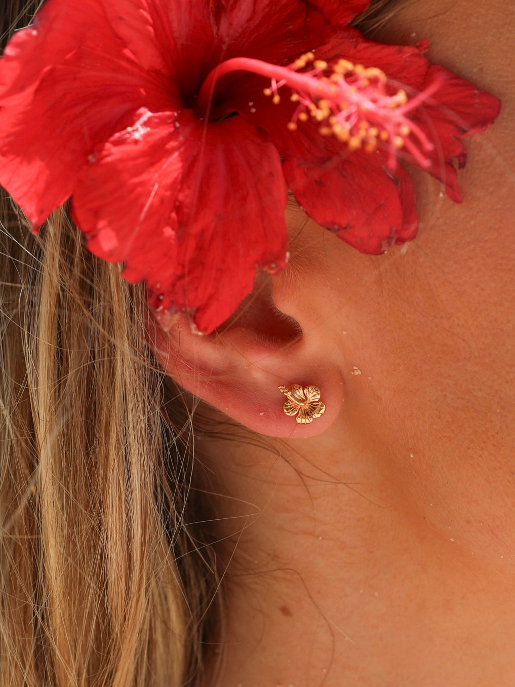 Malakai The Label Hibiscus Studs 18K Gold Vermeil in Default Title