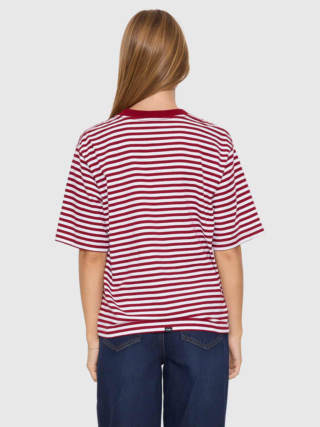 Thrills Co Primitive Stripe Square Tee - Sour Cherry Stripe in Sour Cherry Stripe