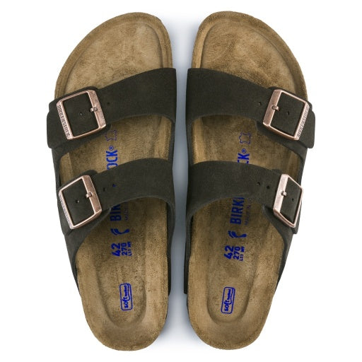 Birkenstock Arizona Sfb Mocca Suede Leather Narrow in Mocca