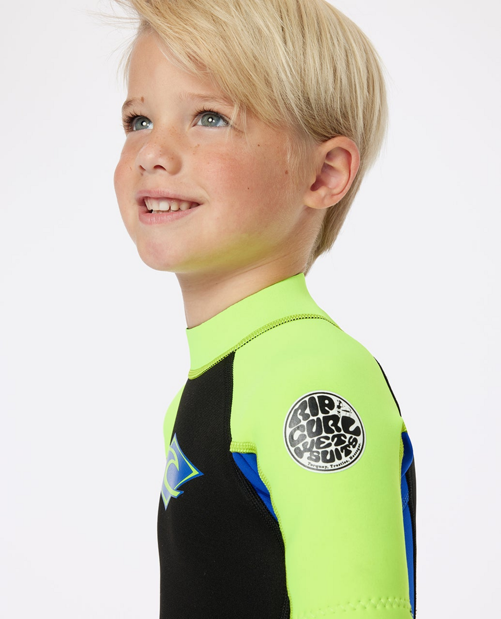 Rip Curl Groms Omega Back Zip Springsuit Wetsuit in Lemon