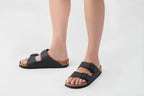 Birkenstock Arizona SFB Black Birko-Flor Regular in Black