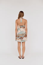 Minkpink VANYA HALTERNECK MINI DRESS in ISLAND SEASIDE