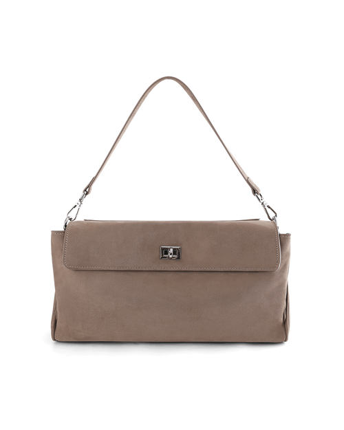 Billini VELA SHOULDER BAG in FOSSIL SUEDE-SILVER