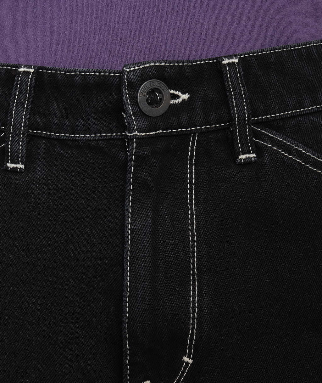Volcom Labored Denim Utility Short in BLACK