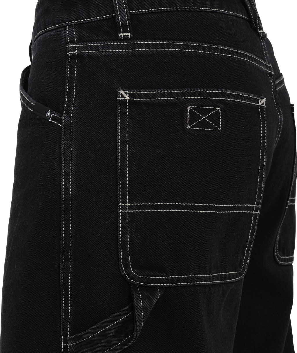 Volcom Labored Denim Utility Short in BLACK