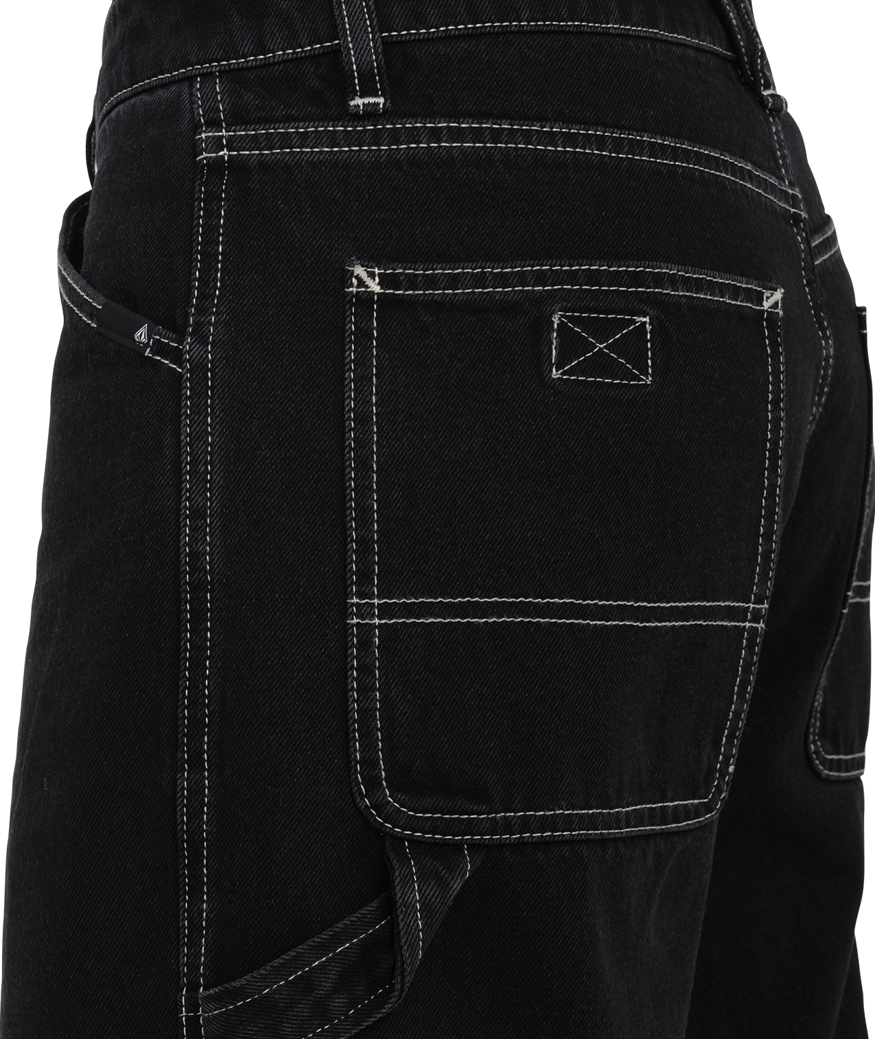 Volcom Labored Denim Utility Short in BLACK