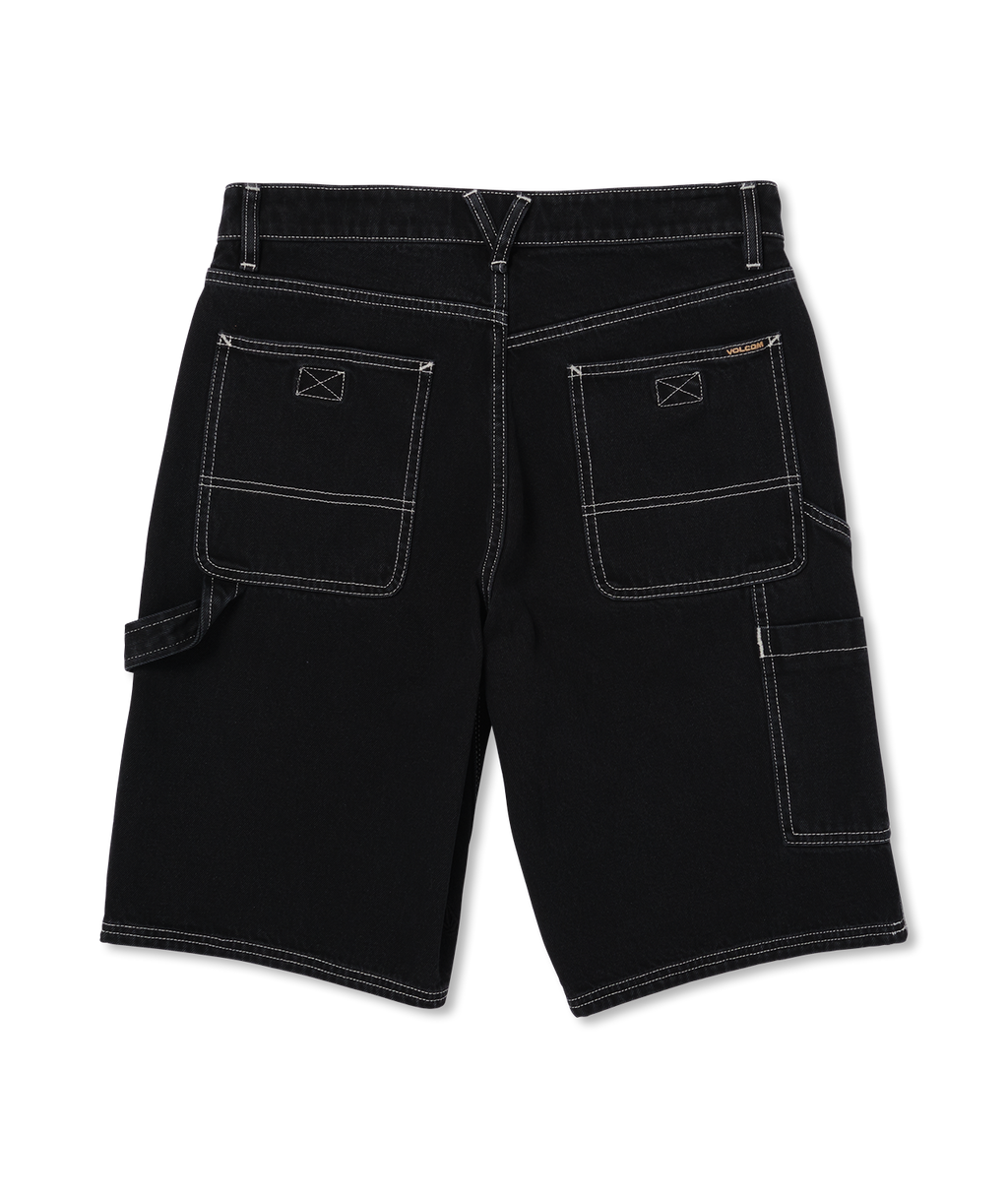 Volcom Labored Denim Utility Short in BLACK