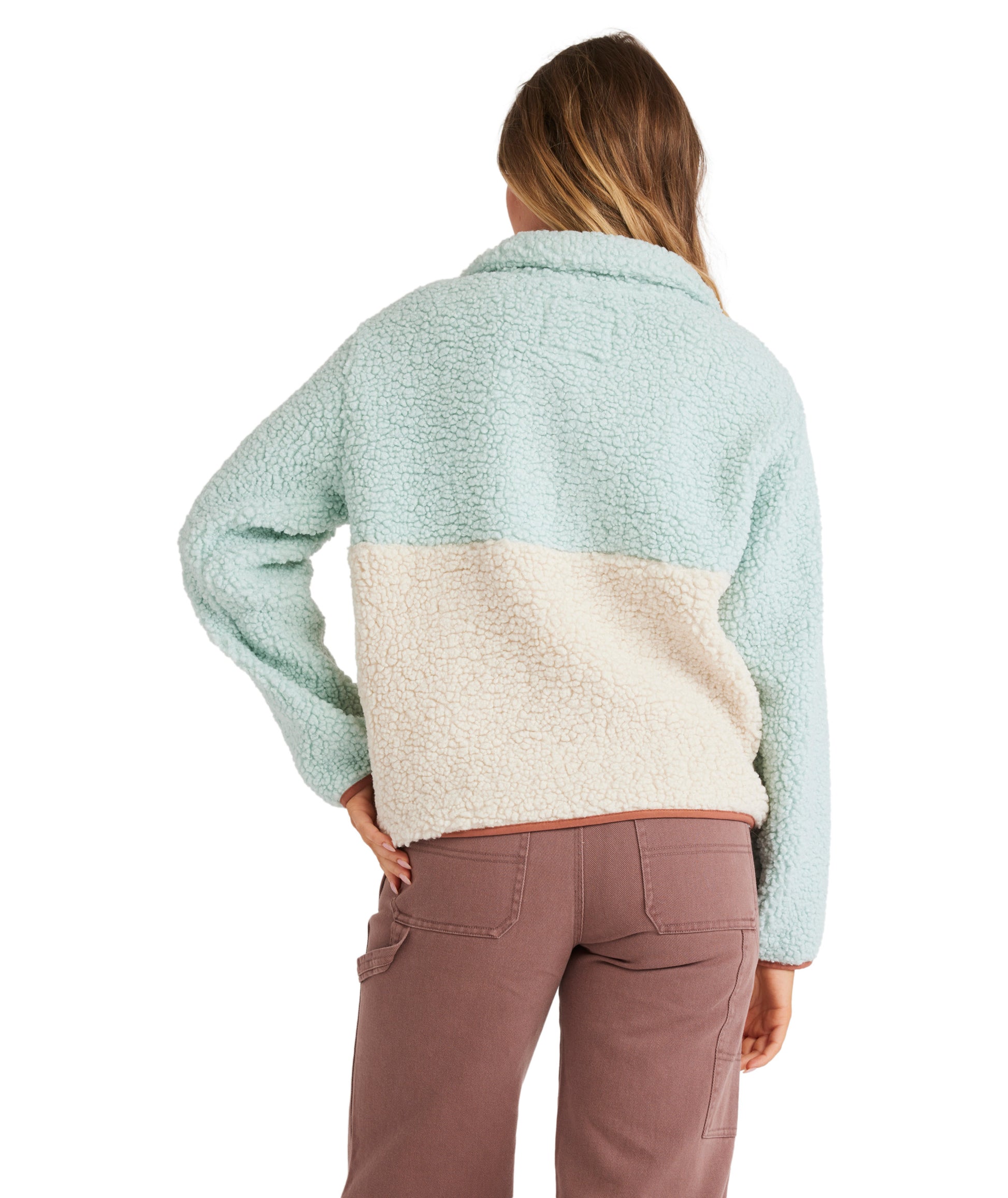Billabong Horizon Mock Neck Colorblock in BLUE HAZE