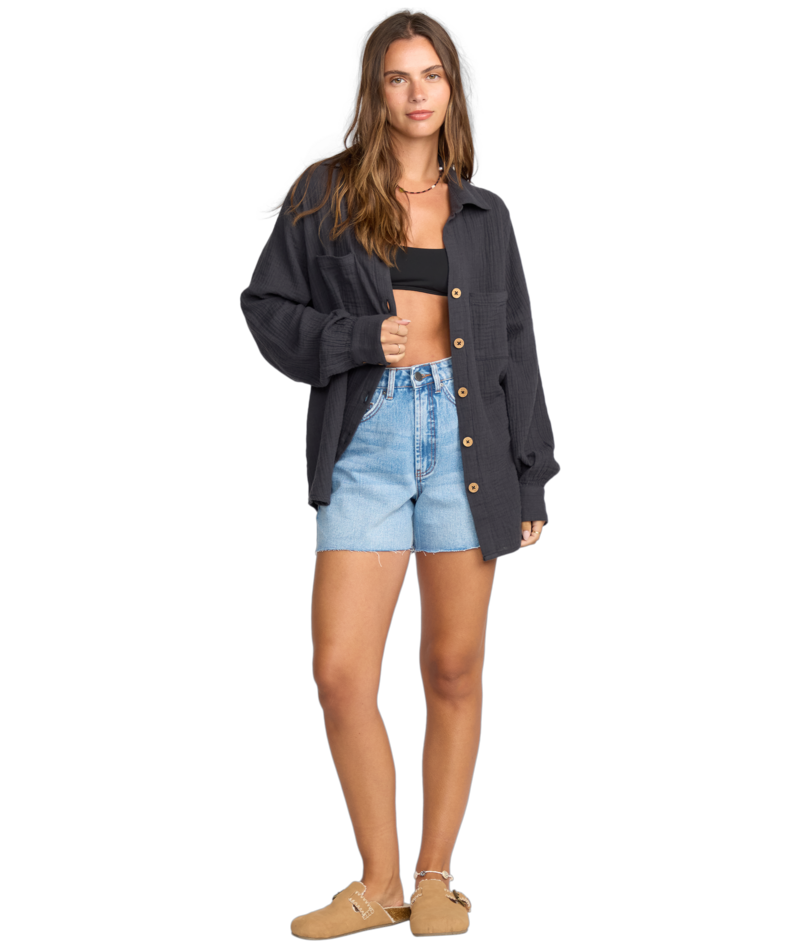 Billabong Swell Blouse in BLACK SANDS