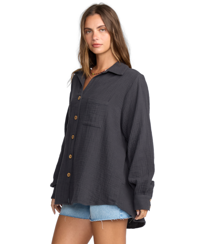 Billabong Swell Blouse in BLACK SANDS