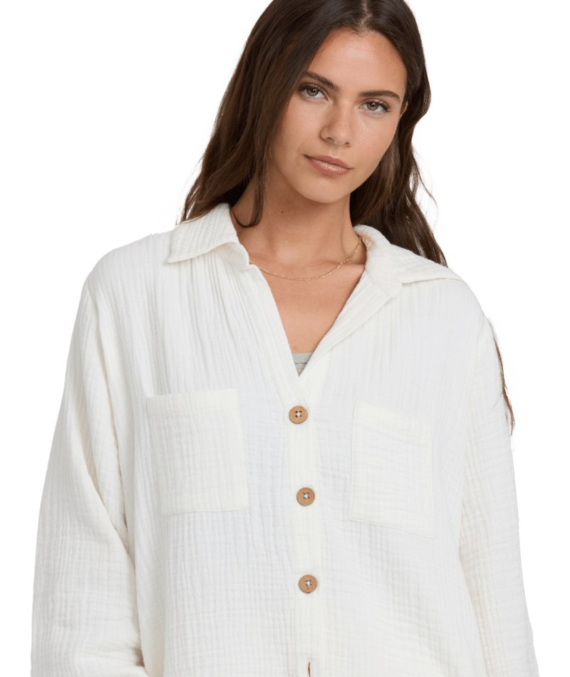 Billabong Swell Blouse in SALT CRYSTAL