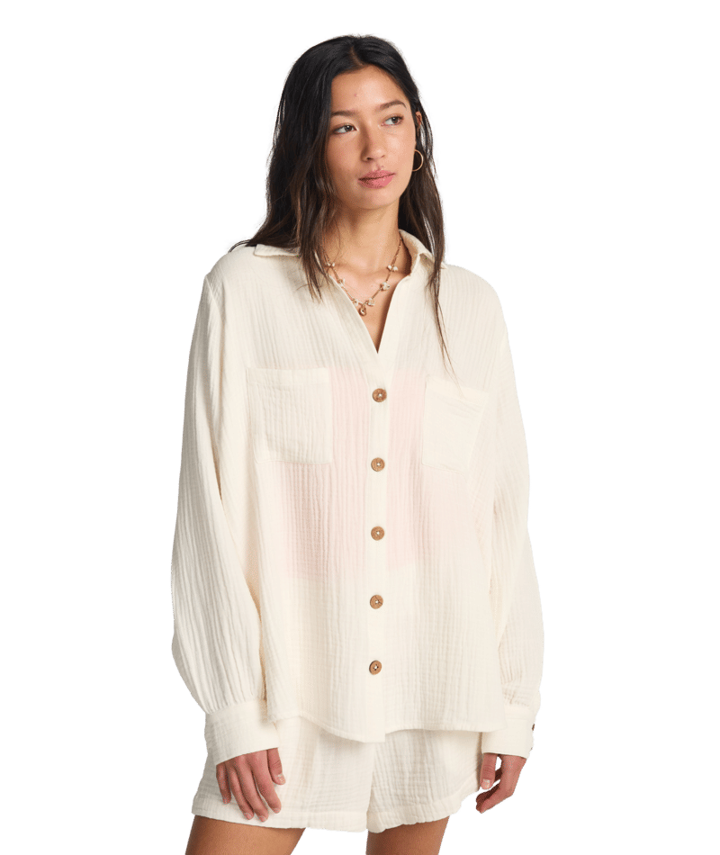 Billabong Swell Blouse in SALT CRYSTAL